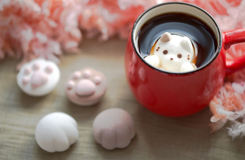 Des chats en chamallow pour le chocolat chaud ! (à dire très vite